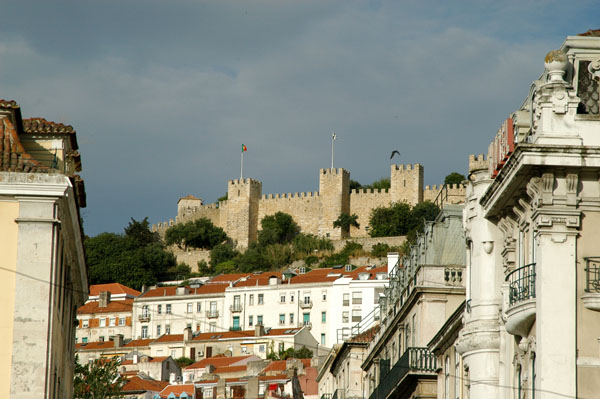 Castelo de São Jorge rising above Baixa