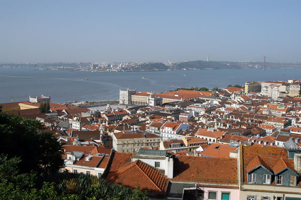 General view of Baixa and the Rio Tejo from Lisbon Castle