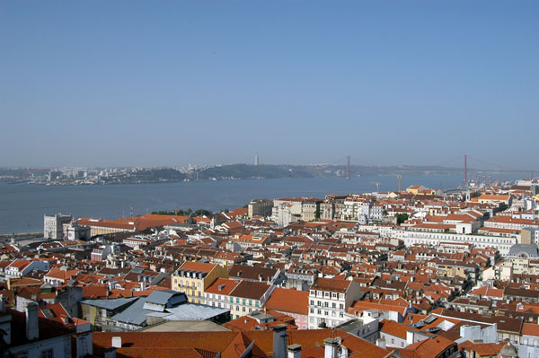 Baixa and Rio Tejo from Lisbon Castle