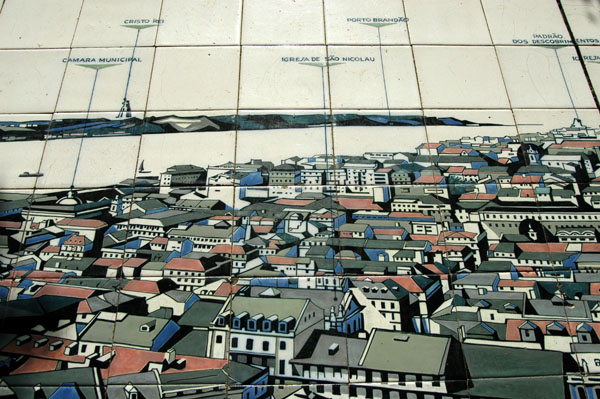 Tiles showing the view of Lisbon, Castelo So Jorge