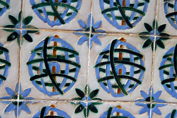 Azulejo tiles depicting Armillary Spheres, an astronomical instrument used as the emblem of King Manuel I of Portugal