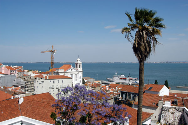 View over Alfama with Igreja de Santo Estvo