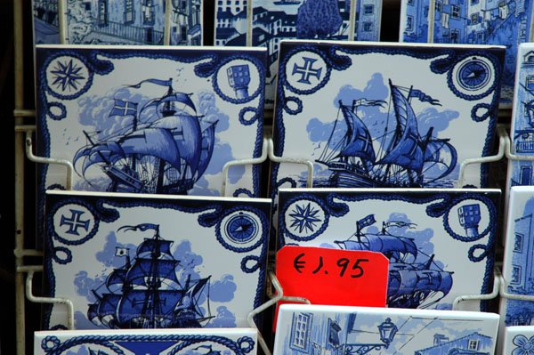 Tourist quality Azulejo tiles depicting Portuguese sailing ships