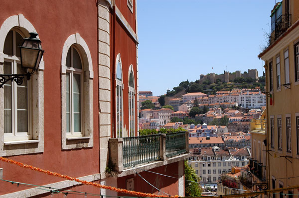 View from the top of the stairway Calada do Duque which leads from Barrio Alto down to Baixa