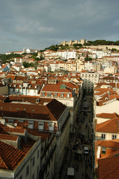 Rua Santa Justa from the top of the elevator