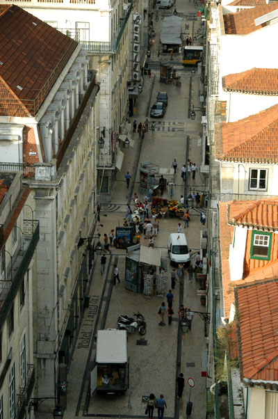 Rua Santa Justa from the top of the elevator