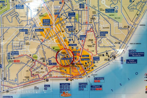 Lisbon public transit map