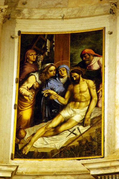 Painting of Christ descended from the cross above the altar