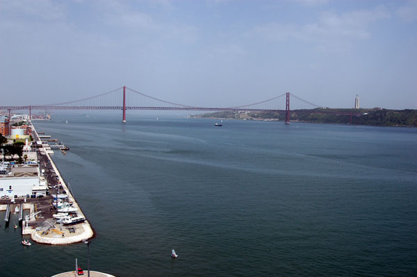 2 km wide Rio Tagus and the Tagus Brige, opened in 1966