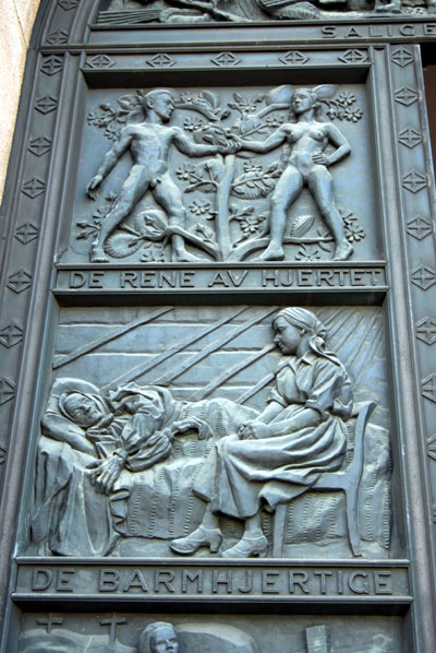 Bronze door of Oslo Domkirke