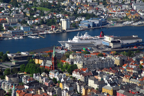 Cruise ship docked at Jekteviken, Bergen