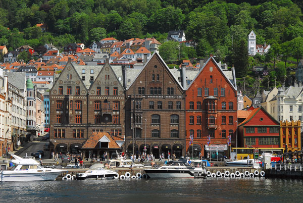 Hanseatic buildings by the harbor, Bergen