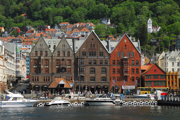 Hanseatic buildings by the harbor, Bergen