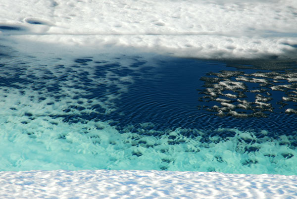 Icy blue water