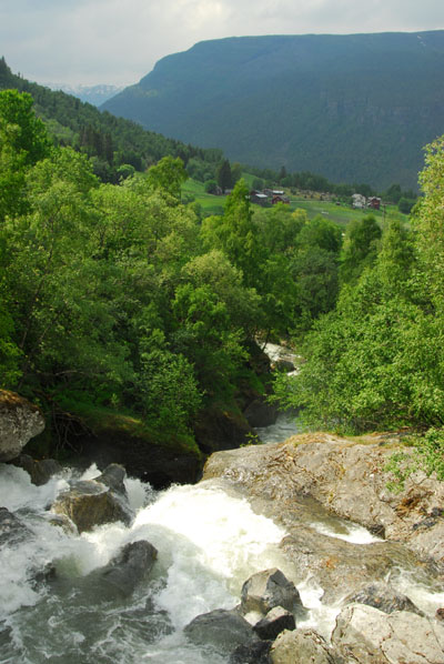 Waterfall between Fortun and Turtagrø