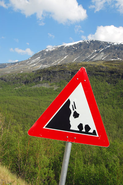 Beware falling rocks