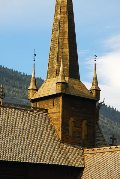 Wooden steeple of Lom stave church
