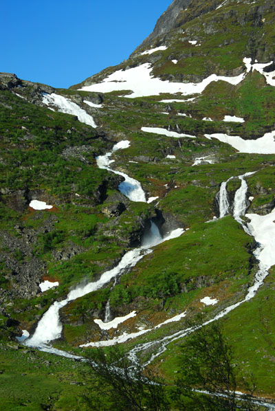 Waterfalls above Geiranger