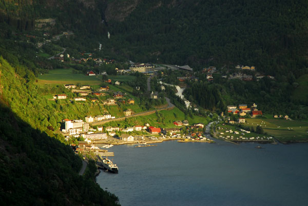 Downtown Geiranger from Eagle's Road