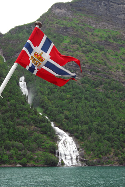 Norwegian postal boat flag