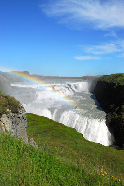 Gullfoss with rainbow