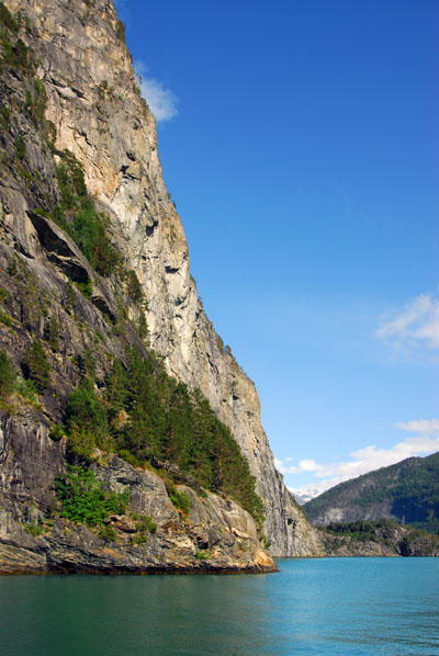 Sheer wall plunging into Norddalsfjorden, Valldal