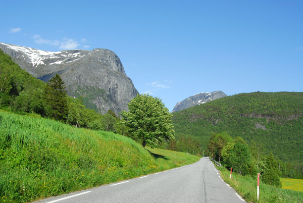 Route 63 passing through pastureland