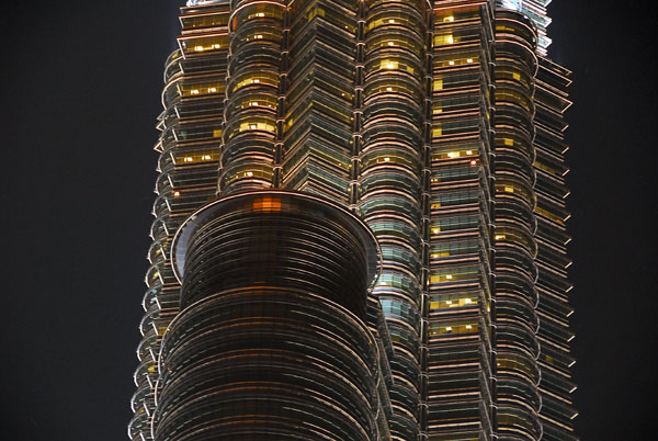 Section of Petronas Towers, at night, KL