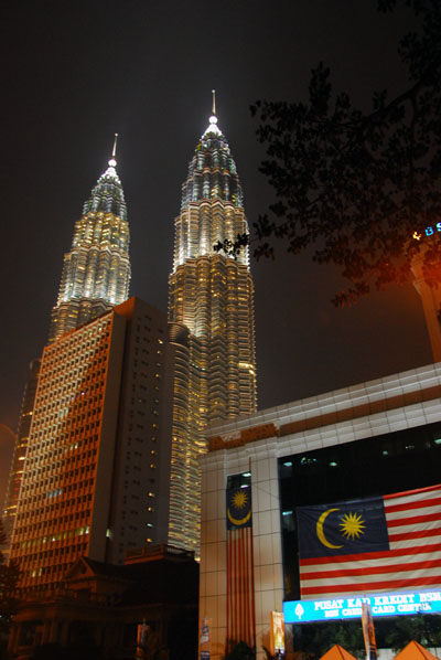Petronas Towers, Malaysian flag, KL