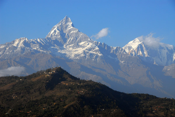 Machhapuchhare from the hilltop viewpoint near the World Peace Pagoda