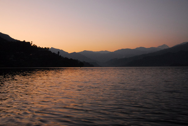 Just after sunset, Lake Phewa