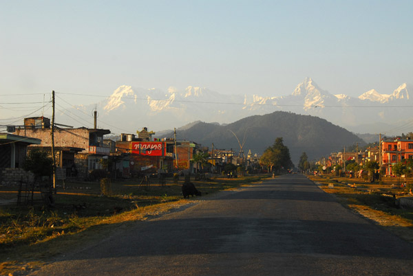 Prithvi Highway leading towards the Annapurna Range approaching Pokhara