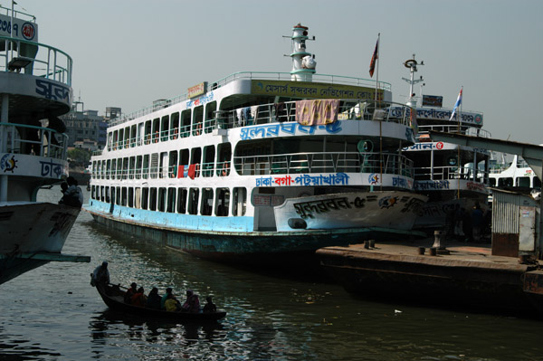 Large Bangladeshi river ferries...the type that make the news all-to-often when they wreck and kill hundreds...