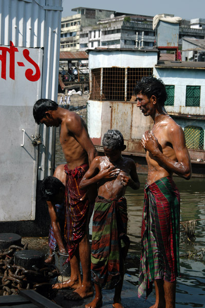Bath time at Sadar Ghat, Dhaka