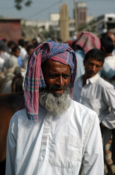 Old Bangladeshi man with a colorful head cloth