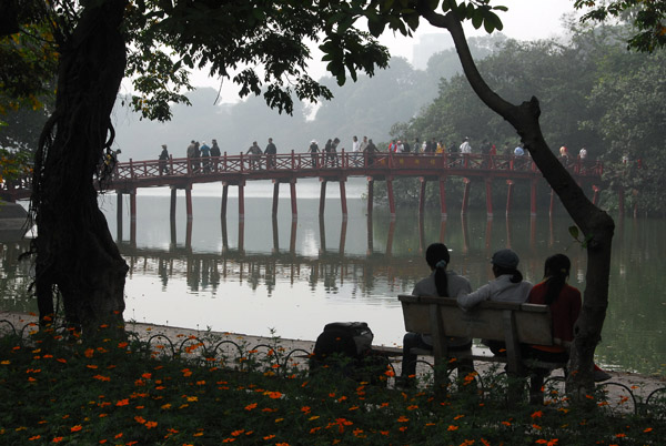 The Huc (Rising Sun) Bridge, 1885, Hoan Kiem Lake, Hanoi