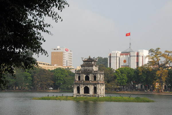 Thap Rua (Tortoise Tower) Hoan Kiem Lake (Lake of the Restored Sword)