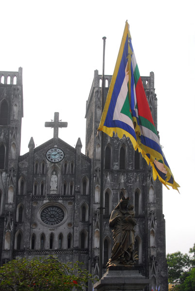 St. Joseph Cathedral with festival flag, Hanoi