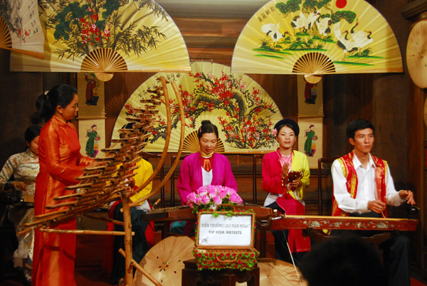 Traditional Vietnamese music being performed at the Temple of Literature, Hanoi
