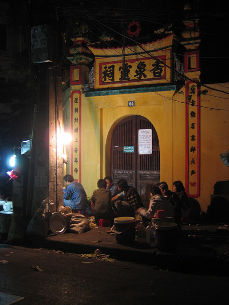 Sidewalk cafe in the Old Quarter of Hanoi