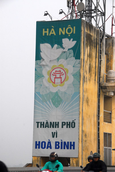 Hanoi - The City for Peace roadside banner