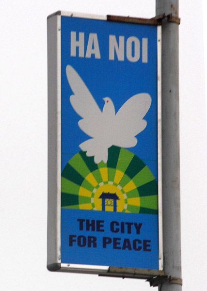 Hanoi - The City for Peace roadside banner