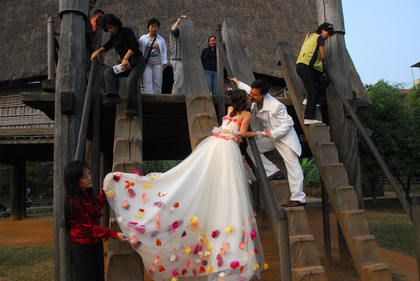 The open air museum is a popular place for wedding photos