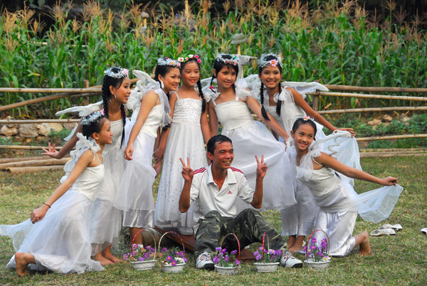 Angelic girls belonging to one of the wedding parties