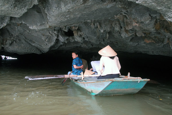 Boat in the Third Grotto, Tam Coc