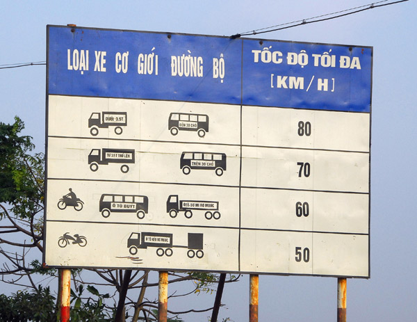 Vietnamese drivers seem to be very good at adhering to the posted speed limits