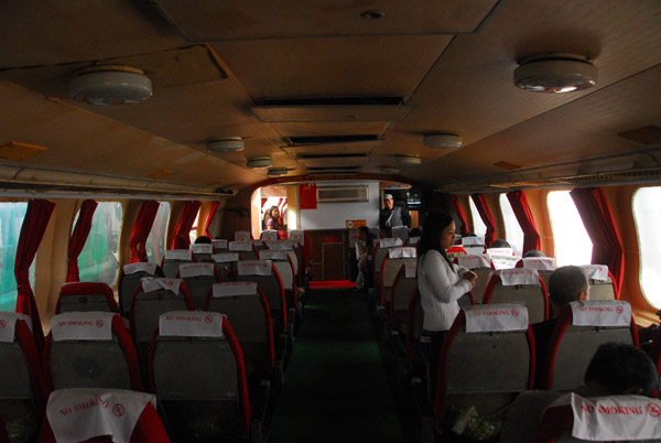 Main cabin of the Hoang Yen 2 hydrofoil - there is a small forward cabin as well