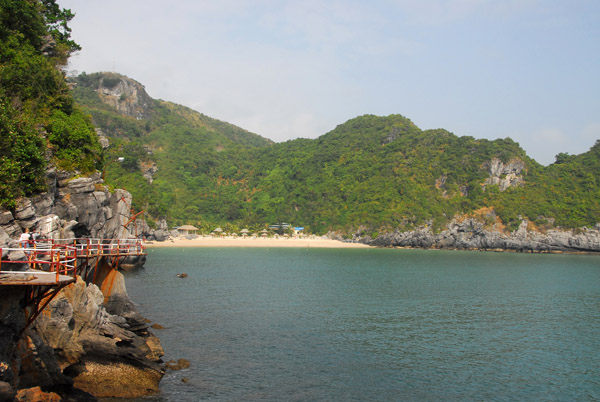 First glimpse of the beach at Cat BCo 3, Cat Ba Island