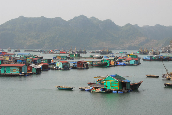 Floating village, Cat Ba Harbor