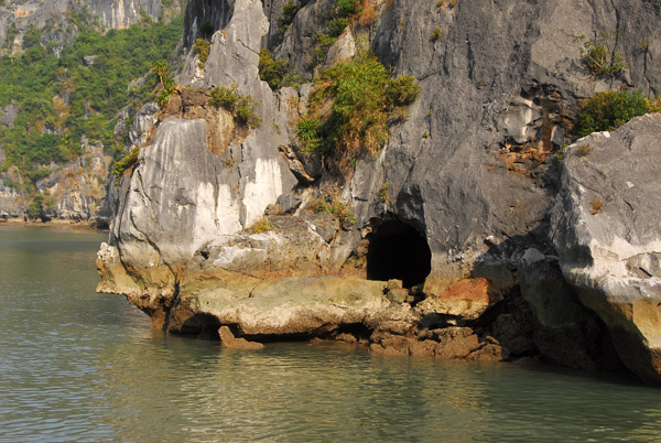 Entrance to a small cave, Halong Bay